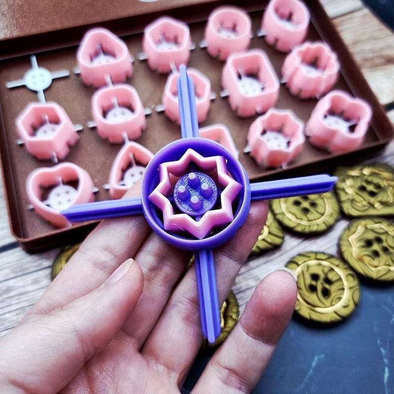 Polymer Clay Button Imprint Set - 15 Designs, Requires Buttons Toolkit Set 1 image 8