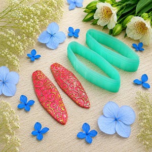 Faceted Marquise Polymer Clay Earring Cutter Pair #21 - 6 cm image 6