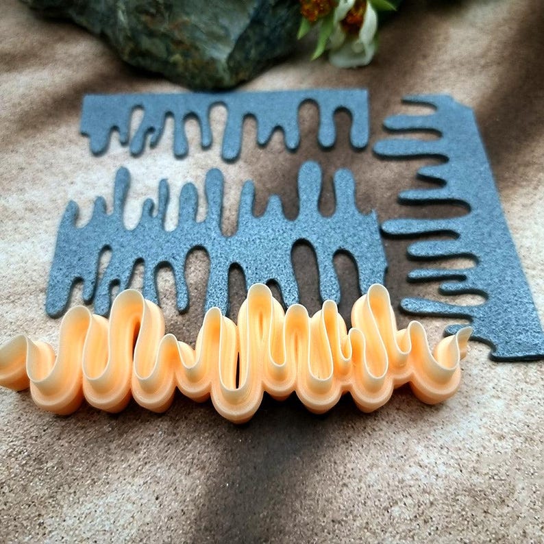 Paint drops #1 Clay Blade - 12 cm Patterned Edge for Polymer and Metal Clay image 9