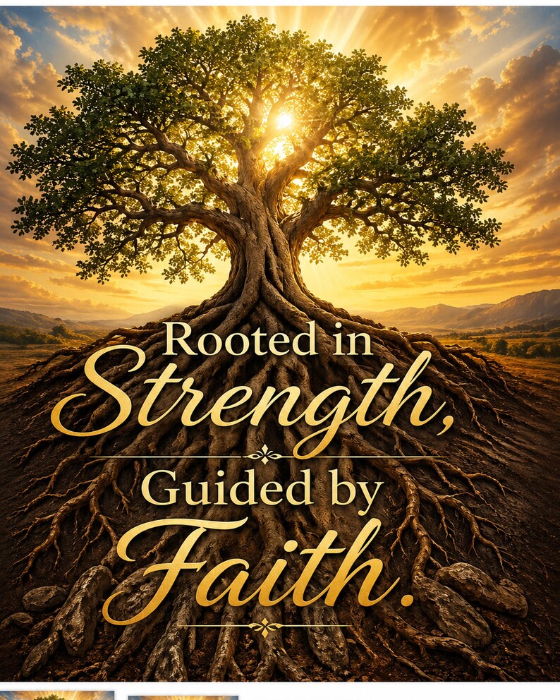 Rooted In Strength Rooted in Strength, Guided by Faith™ | Inspirational Christian Wall Art ...