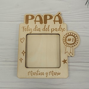 Projekt ramki magnesu Polaroid, tata SVG, laserowo wycinana ramka na dzień ojca, ramka na zdjęcia SVG, laserowo wycinana ramka portretowa w języku hiszpańskim dla tatusiów