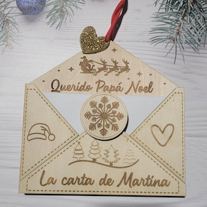 Diseño carta Papá Noel, diseño carta Papá Noel corte láser. Diseño carta Papá Noel SVG. Carta Santa Papá Noel laser cut png en español