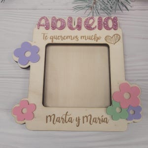 Diseño marco imán polaroid , marco corte láser abuela, portafotos  SVG, porta retrato laser cut en español, svg, vector marco, regalo abuela
