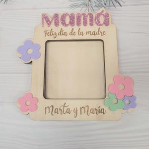 Projekt ramki magnesu Polaroid, Dzień Matki SVG laserowo wycinana ramka mama, ramka na zdjęcia SVG, laserowo wycinana ramka portretowa w języku hiszpańskim, SVG,