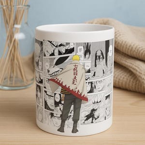 Anime Inspired Ceramic Mug for Fans Manga Art, Japanese Anime Tea Cup, Otaku Coffee Mug, Geeky Ceramic Mug Gift, Anime Lover Present