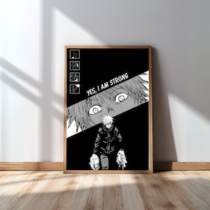 Gojo Satoru, Jujutsu Kaisen Poster, Shonen Anime Wall Art, Manga Style Otaku Room Decor, Japanese Print, Gift for Anime Lovers, Anime.