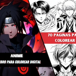 Ausmalbilder berühmter Animes: 70 Designs für Erwachsene und Kinder, Anime, digitales Produkt, sofortiger Download, druckbares PDF