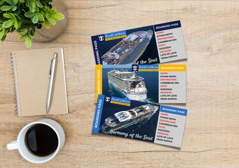 Editable Royal Caribbean Cruise Surprise Ticket Template - Etsy