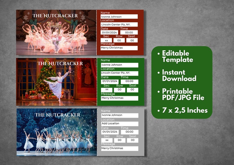 Editable the Nutcracker Ticket Template Printable Nutcracker Etsy Australia