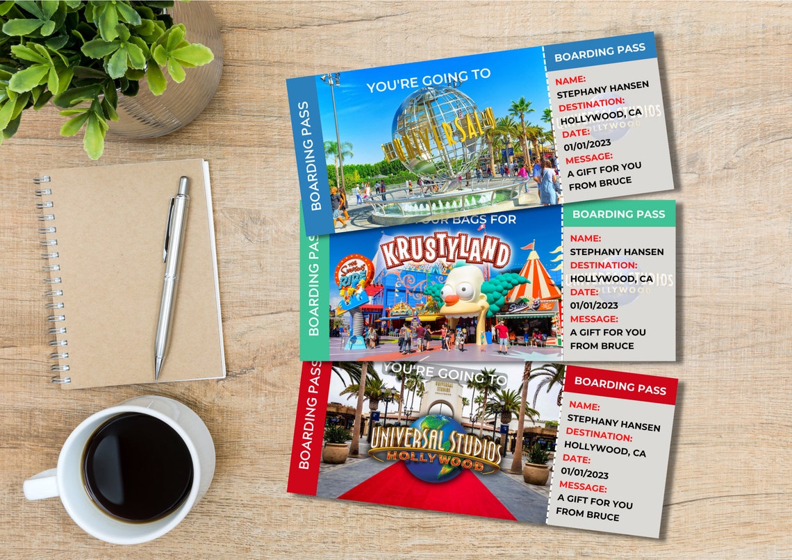 Editable Universal Studios Surprise Ticket Template Printable - Etsy Canada