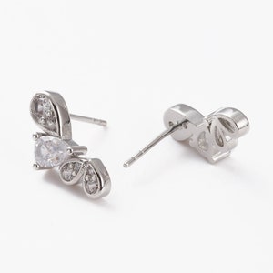 Silver Teardrop Stud Earrings