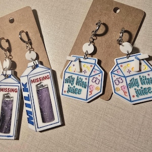 Silly Bitch Juice Carton Earrings