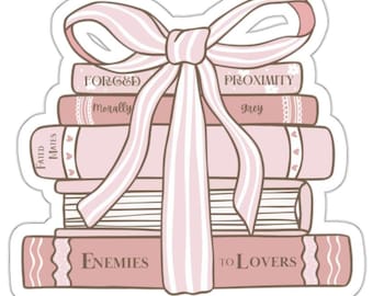 Sticker for Kindle Romantic Book Trope Vinyl Decal for Bookish Girlies Cute Valentine’s Day Gift for Readers