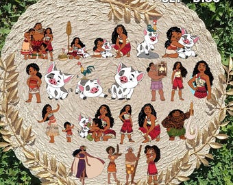 Moana Inspired Sticker Pack | Moana & Maui Fan Art Vinyl Stickers