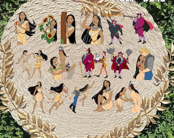 Pocahontas Inspired Sticker Pack | Pocahontas & John Smith Fan Art Vinyl Stickers