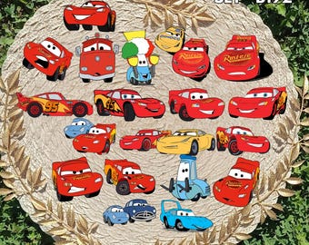 Paquete de pegatinas inspiradas en Cars / Pegatinas de vinilo de Rayo McQueen