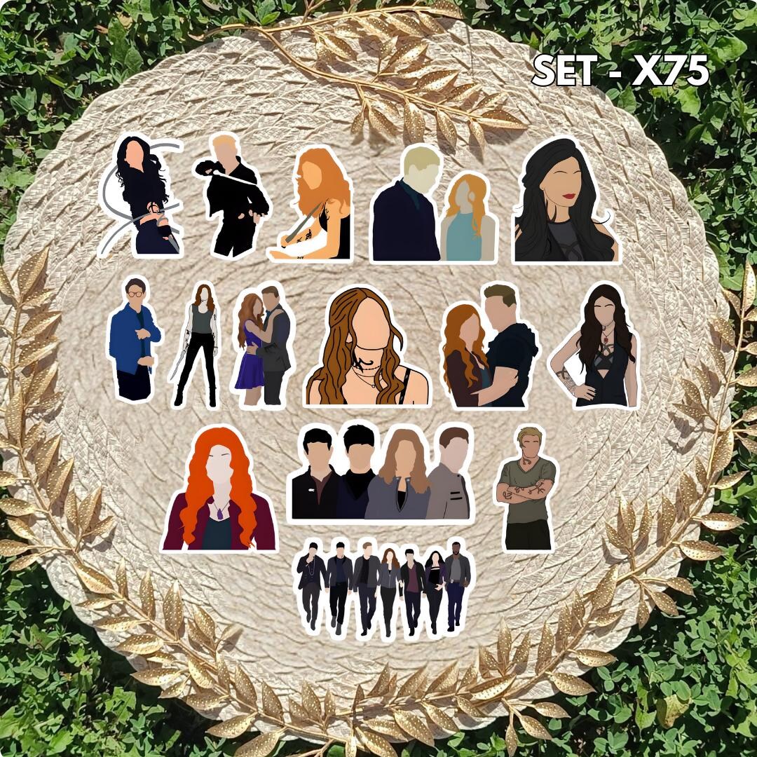 シャドウハンターズ風ステッカーパック | クラリー、ジェイス、マグナスのファンアートビニールステッカー - Etsy 日本, image size:1080x1080