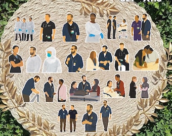 The Pitt Inspired Sticker Pack | Robby, Heather & ER Team Fan Art Vinyl Stickers
