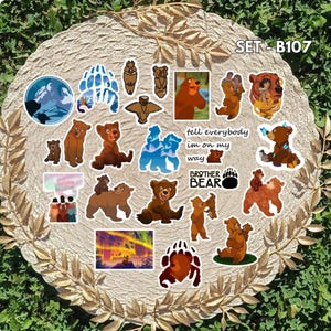 Pack d'autocollants inspirés de frère ours | Autocollants en vinyle pour fans de Koda et Kenai