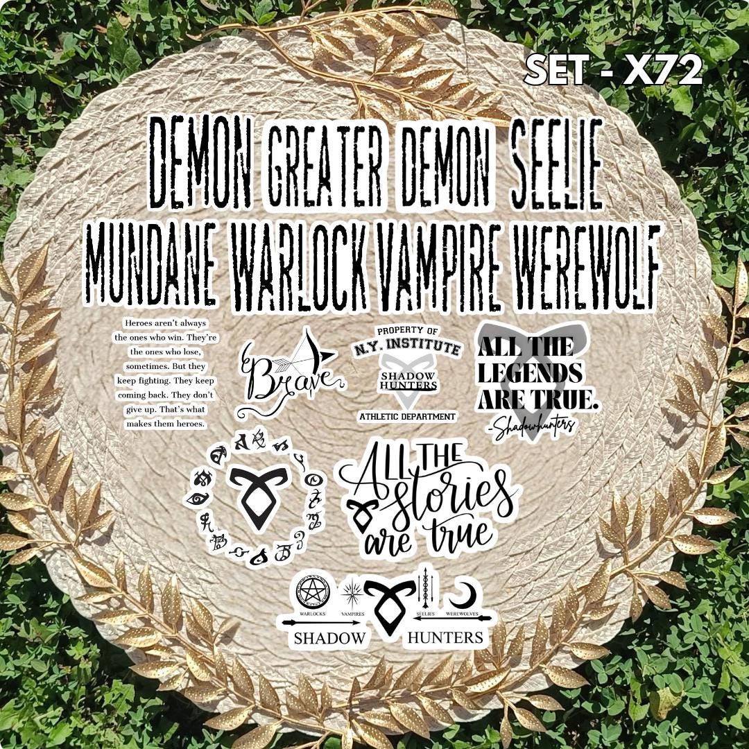 シャドウハンターズ風ステッカーパック | クラリー、ジェイス、マグナスのファンアートビニールステッカー - Etsy 日本, image size:1080x1080