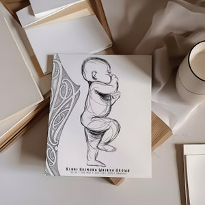 Māori Print Individuelles Geburtsposter | Personalisierte minimalistische Kinderzimmer Dekor | A2 Druck | whandi | Pepe | Neu eingetroffen | Aotearoa
