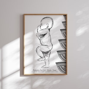 Samoan Print benutzerdefiniertes Geburtsposter | Personalisierte minimalistische Kinderzimmer Dekor | A2 Druck |