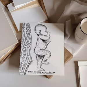 Cartel de nacimiento personalizado con impresión maorí / Decoración minimalista personalizada de la guardería / Impresión A2 / whānau / pēpi / recién llegado / Aotearoa