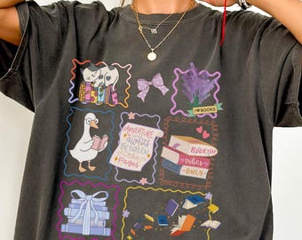 Reading Goose Shirt, Fall Bookish Clothes, Funny Book Club Tee, English Teacher Gift, Reading Week Teacher Appreciation, Book Lover TShirt