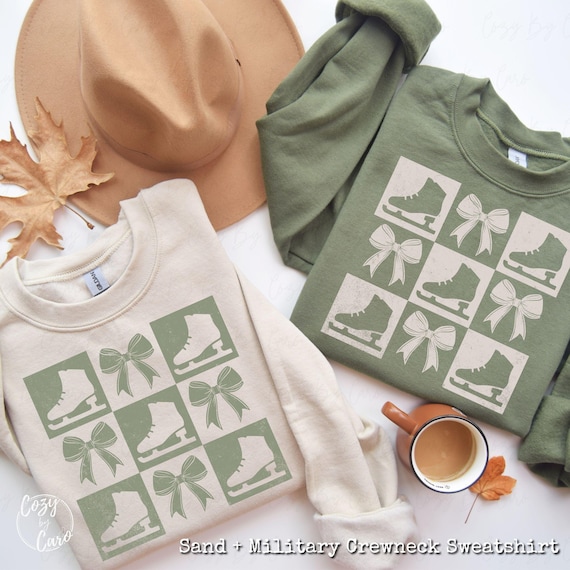 Ice Skating Sweatshirt, Figure Skater Gift, Ice Skate Bow Shirt, Skating Coach Gift, Rink Mom Winter Boho T-Shirt, Matching Gameday Shirts