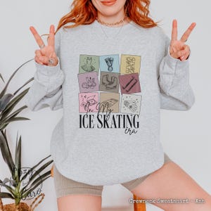 In my Ice Skating Era Sweater, Figure Skater Swift Hoodie, Ice Dance Gift for Music Lover, Synchro Skater Team TShirts, Ice Skater Era Tee