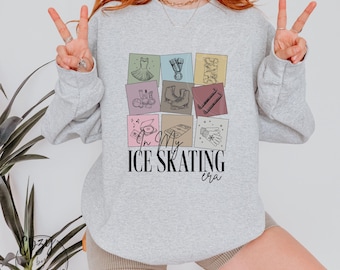 In my Ice Skating Era Sweater, Figure Skater Swift Hoodie, Ice Dance Gift for Music Lover, Synchro Skater Team TShirts, Ice Skater Era Tee