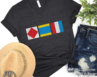 FDT Womens V-Neck Shirt, Foxtrot Delta Tango T-Shirt, Subtle antitrump Ladies Tee, Liberal Anti Maga Girl T-Shirt, Democrat Gift for Her