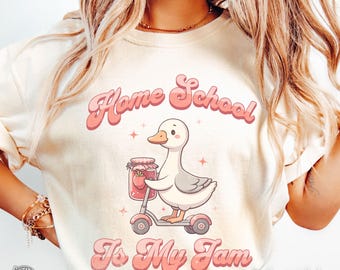 Funny Homeschool Shirt, Homeschool Mom T-Shirt, Home-School Clothing, Goose Home School Tee, Gift for Mom, Mothers Day Gift, Alt Education