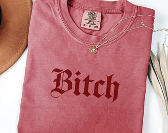 Camiseta de humor adulto, camiseta "Bitch", camiseta sarcástica, presente engraçado de humor negro para ela, camiseta picante com meme descontrolado, camiseta "Brat", camiseta gótica alternativa