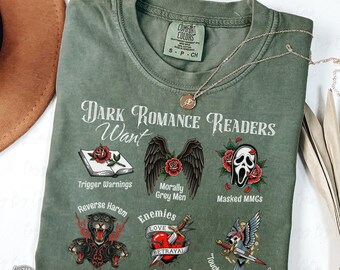 Funny Dark Romance Reader Shirt, Enemies to Lovers Bookish T-Shirt, Spicy Smut Lover Wife Gift, Trigger Warnings TShirt, Reverse Harem Book