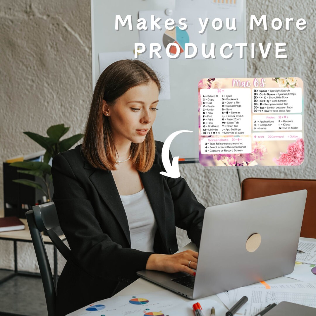 Flower Mac Shortcut Sticker Apple MacBook Keyboard Shortcut Cute ...