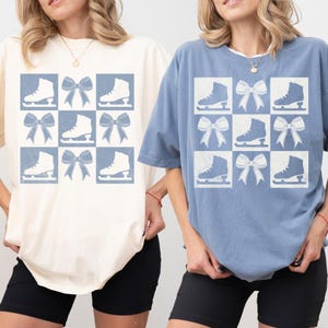 Figure Skating TShirt, Comfort Colors Skating Tee, Ice Skating Bow Tee, Figure Skater Gift, Winter Sports Shirt, Coquette Skating Coach Tee