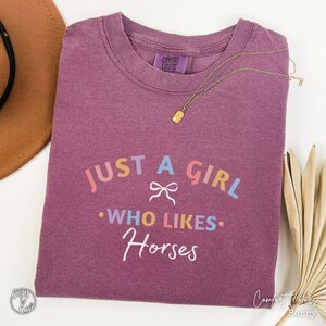 Horse Shirt, Comfort Colors Horse Girl Tee, Equestrian Shirt, Horse Riding Tee, Horseback Rider Gift, Riding Stable Girl, Women Horse Saying