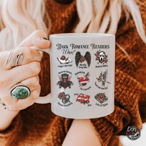Lustige Tasse für Leser düsterer Liebesromane, Geschenk für lesebegeisterte Ehefrauen, Booktok-Merchandise, Geschenk für erotische Buchclubs, Geschenk für Leseratten, Tasse für die beste Freundin