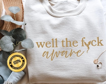 Camiseta com bordado de dragão, Moletom "Well The F Aware", Suéter bordado para amantes de livros de fantasia e leitura, Presente para leitor voraz, Moletom gola redonda "Romantasy Girl"