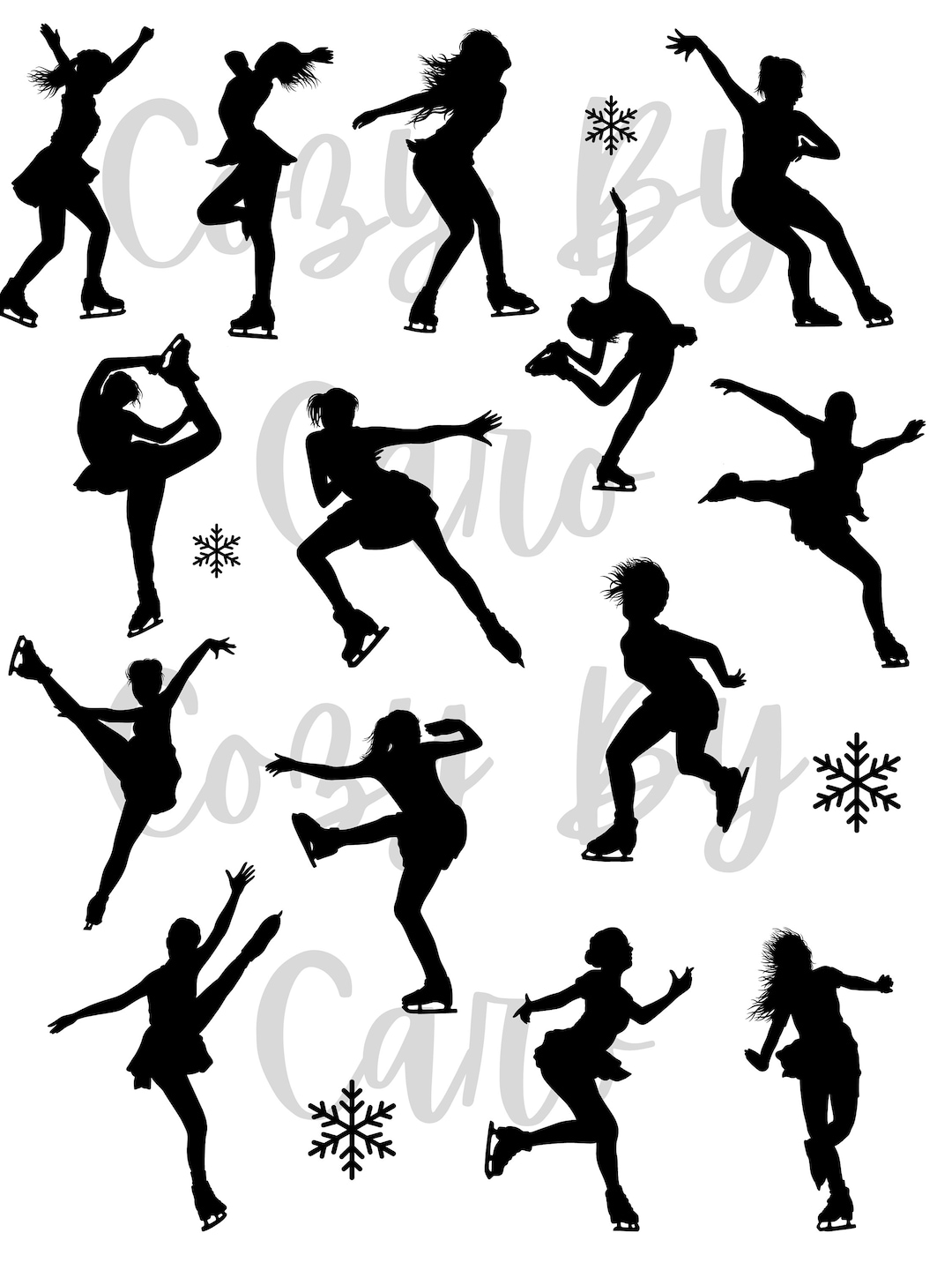 Expressive Figure Skaters SVG Cricut Pack Ice Skaters Cricut SVG ...