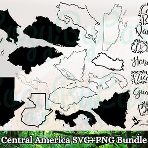Mittelamerika SVG PNG Multipack Urlaub Bild Clipart Reise Schneidemaschine Dateien Costa Rica Panama El Salvador Honduras Nicaragua Belize