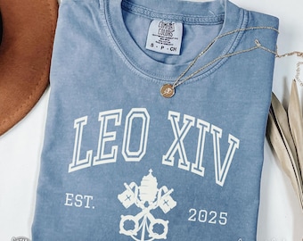 Leo XIV Pope Shirt, Comfort Colors Catholic T-Shirt, Minimalist Religious Tee, Vatican Gift, Pontiff Shirt, Leo the 14th Faith Tee