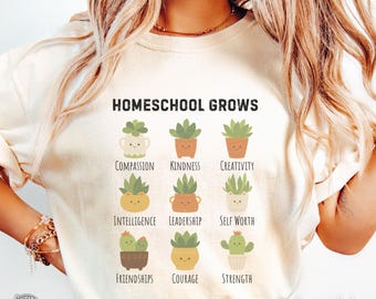 Homeschool T-Shirt, Cute Home School Tee, Mothers Day Gift for Mom, Homeschool Mama Appreciation, Crunchy Home Schooling Saying Clothes