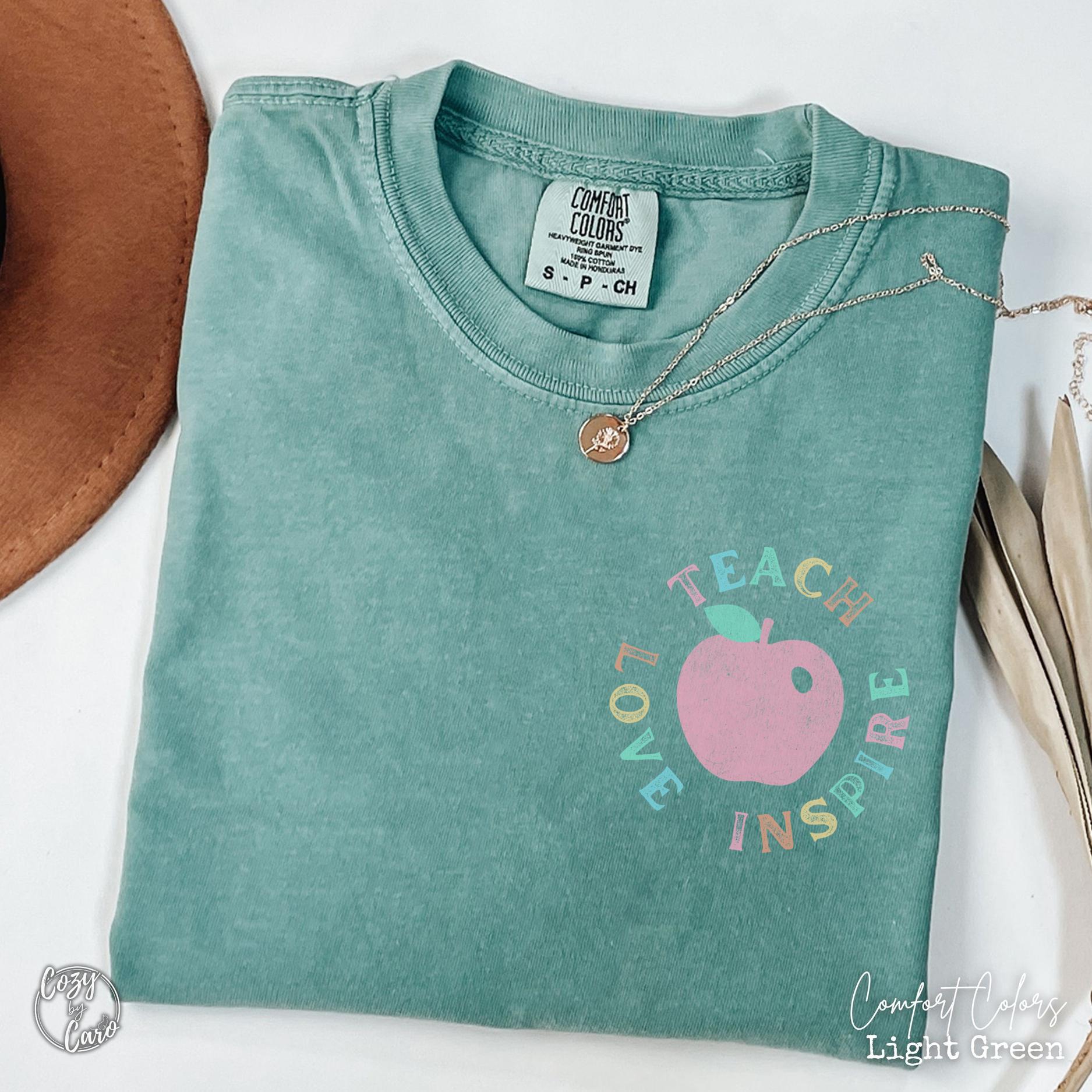 Teach Love Inspire Shirt, Trendy Teacher Saying T-shirt, New