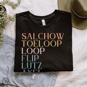 Figure Skating Jumps Shirt, Ice Skater T-Shirt, Figure Skating Fan Apparel, Skating Coach Tee, Axel Salchow Toeloop Lutz, Skating Judge Top