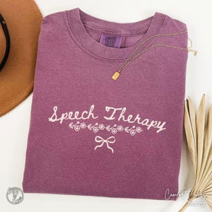 Speech Therapy Shirt, Speech Therapist Coquette Tee, Comfort Colors Bow Speech Language Pathologist Shirt, SLP Saying Shirt, SLP Gift, SLPA