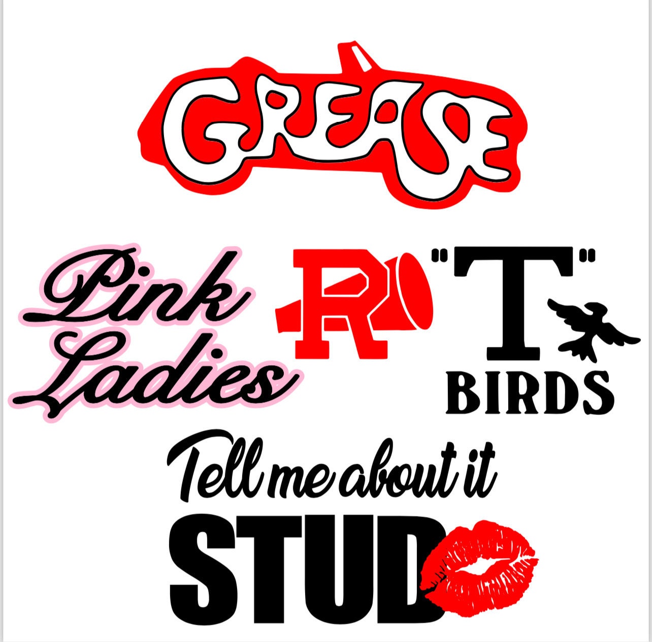 Grease Svg Cut File Cricut Instant Download Pink Ladies T Birds Etsy