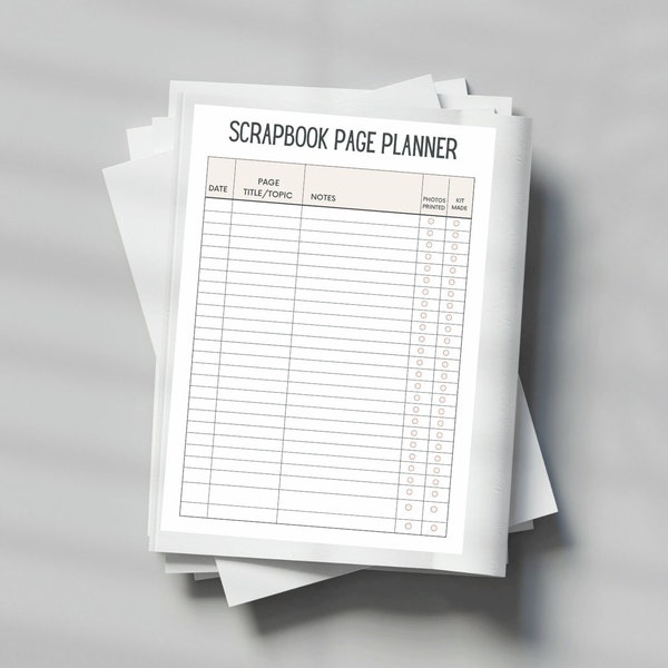 Scrapbook page planner  printables ,scrapbooking planning work sheet basic