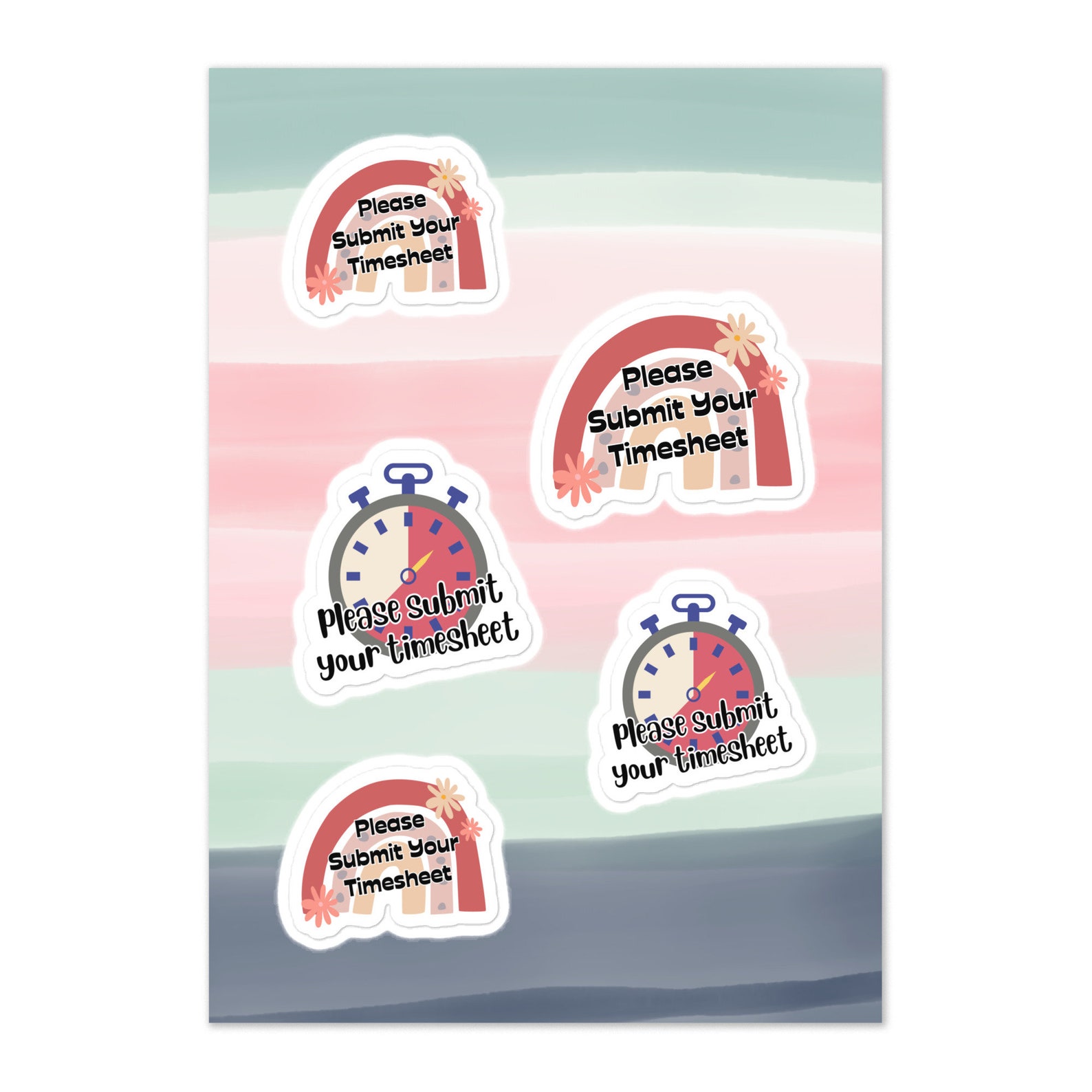 Please submit your timesheet sticker sheet etsy